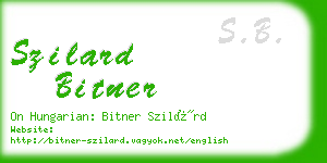 szilard bitner business card